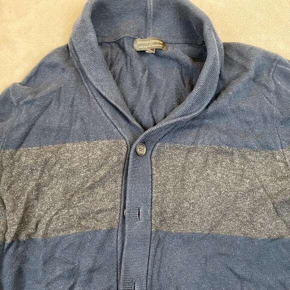 Banana Republic Luxe Cardigan Sweater Mens Small Navy Striped Button Up Casual - Picture 8 of 10